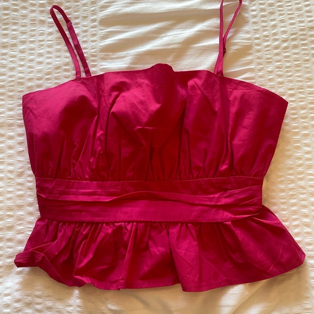 NWT Nasty Gal Hot pink Peplum Cami tank top size 8 - Picture 5 of 12